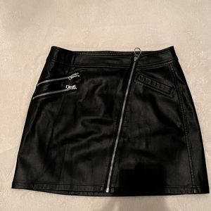 Size 4 black express leather skirt
